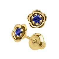 Birthstone Flower Kids Stud Earrings - September