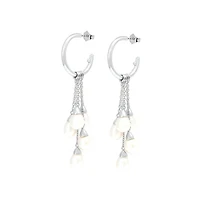 Pearl Strand Huggie Earrings