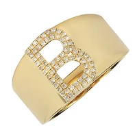 Big Letter B Diamond Ring