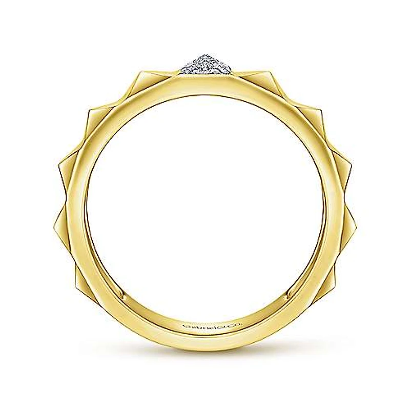 Pave Pyramind Diamond Ring
