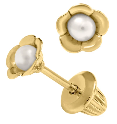 Flower Pearl Kids Earrings