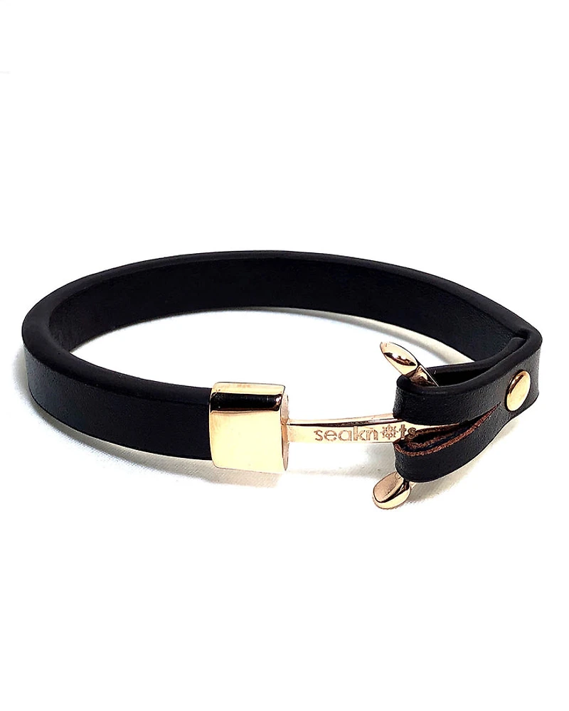 Yellow Anchor Leather Bracelet