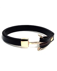 Yellow Anchor Leather Bracelet