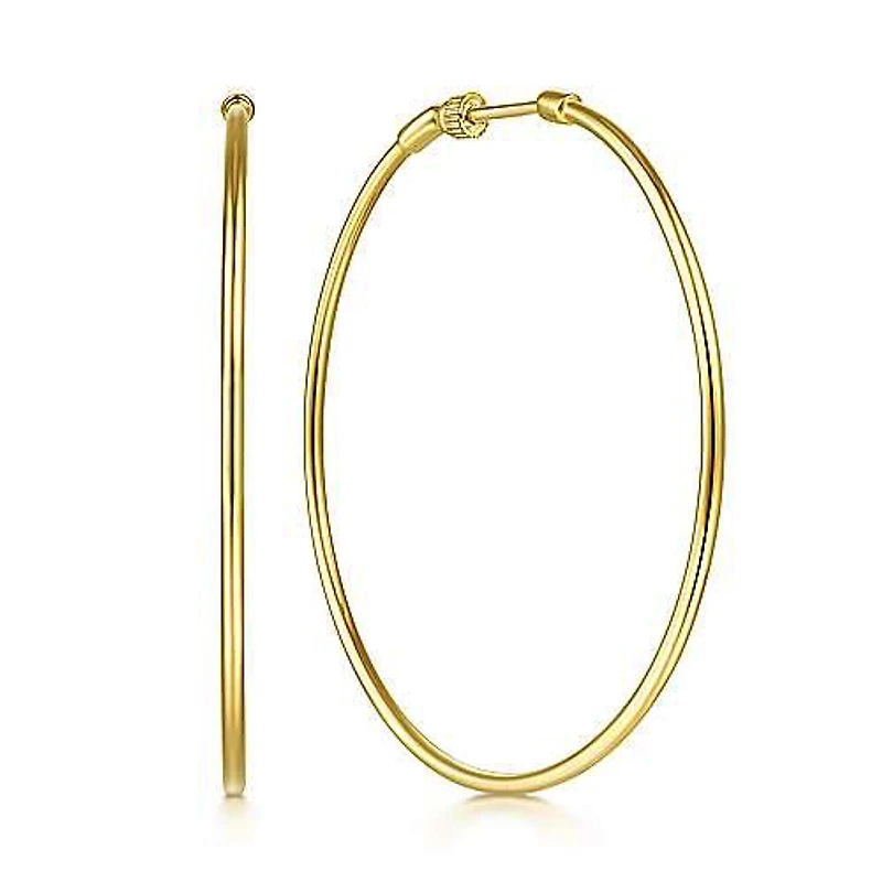 50mm Yellow Gold Hoop Earrings