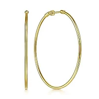 50mm Yellow Gold Hoop Earrings