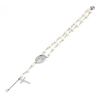 Diamond Cross on Pearl Necklace