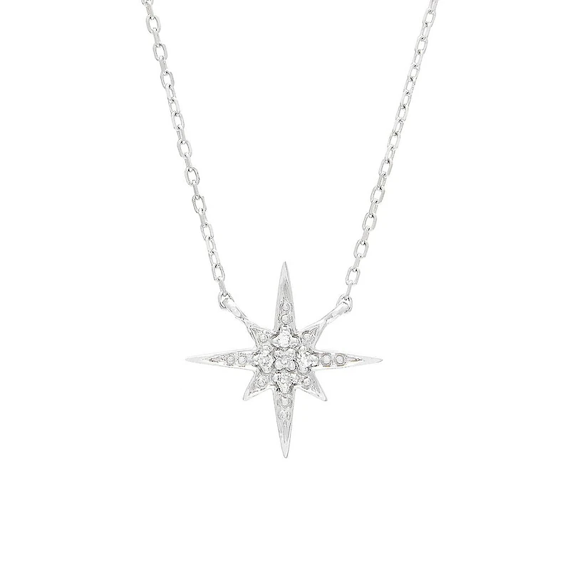 White Gold Diamond Star Necklace