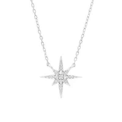 White Gold Diamond Star Necklace