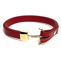 Yellow Anchor Leather Bracelet