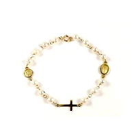 Cross, Virgin, Angel Pearl Kids Bracelet