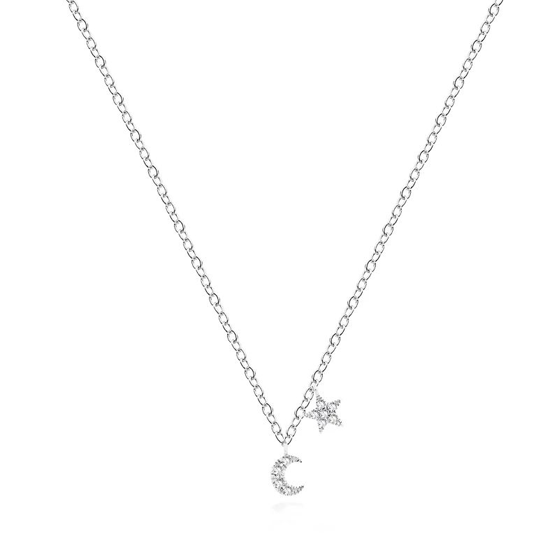 Dainty Moon and Star Necklace
