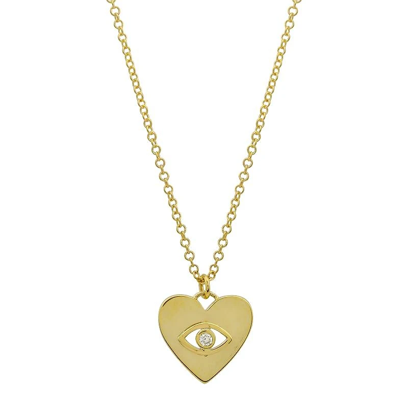 Evil Eye Heart Diamond Necklace