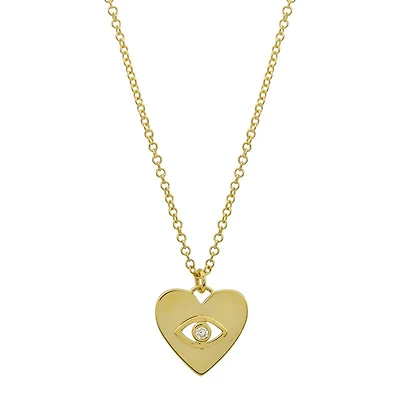 Evil Eye Heart Diamond Necklace