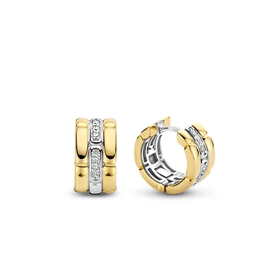 Link Triple Golden Huggie 14MM Earrings
