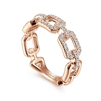 Rose Gold Diamonds Links Ring