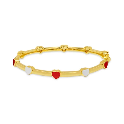 Red and White Hearts Kids Bangle Bracelet