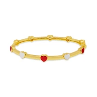 white hearts Kids Bangle Bracelet