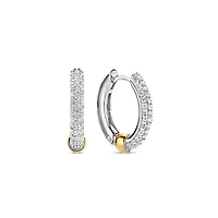 Classic Edge Pave Huggie Earrings