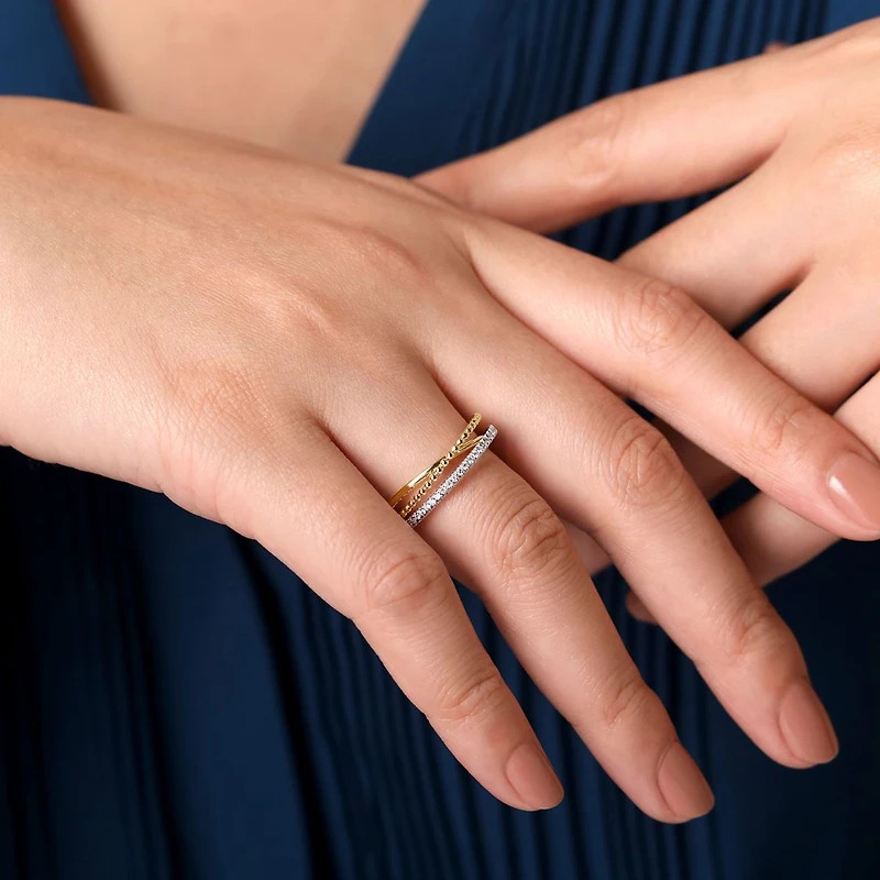 Three Pattern Diamond Ring