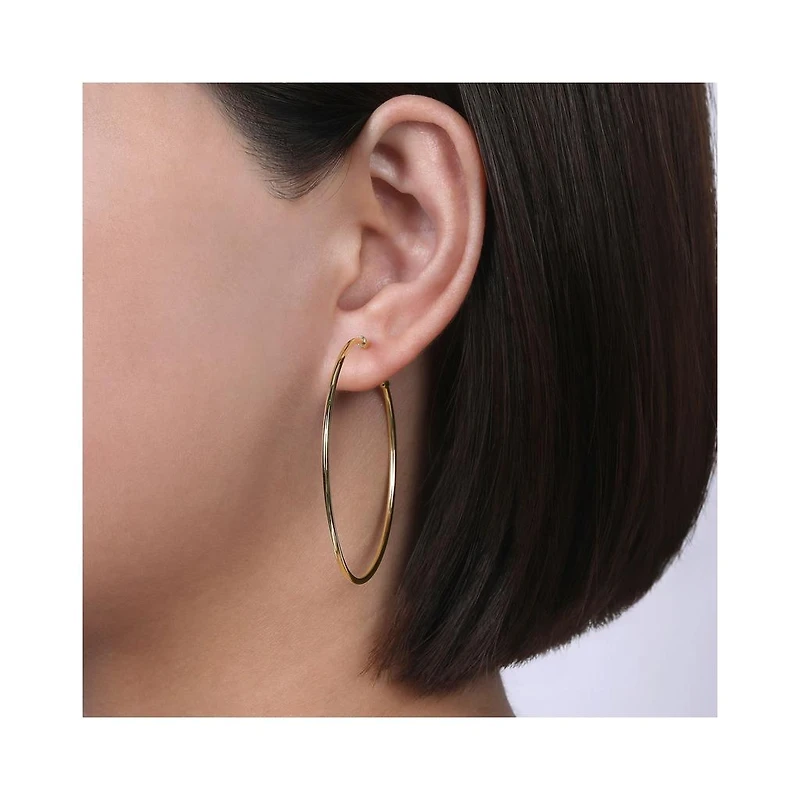 50mm Yellow Gold Hoop Earrings