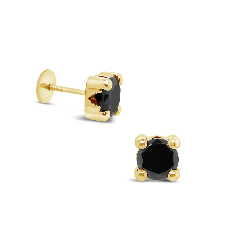 Round Zirconia 4MM Four Prong Set Stud Earrings