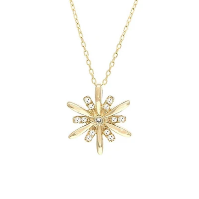 Star Bust Diamond Necklace 14K