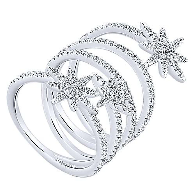 Star Cluster Diamond Ring Yellow Gold