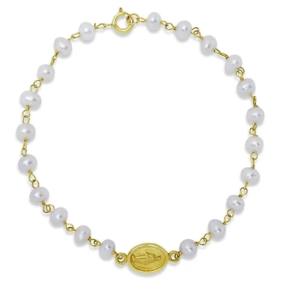 Virgen Milagrosa Pearl Kids Bracelet