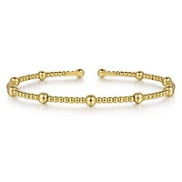 Beaded Yellow Gold Bangle Bracelet
