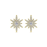 Elongated Sunburst Diamond Earrings