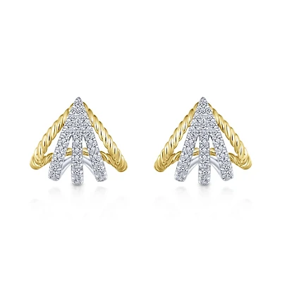 Rope Diamond Wrap Around Earrings