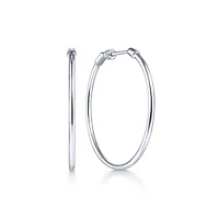 30mm White Gold Hoop Earrings