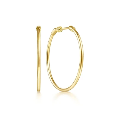 30mm Yellow Gold Hoop Earrings