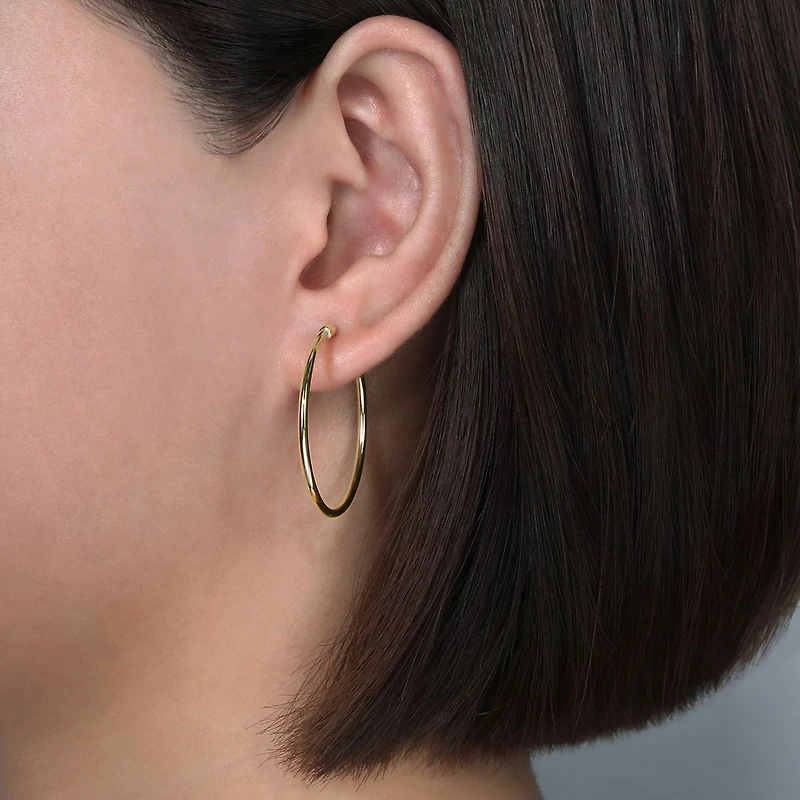 30mm Yellow Gold Hoop Earrings