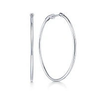 40mm White Gold Hoop Earrings