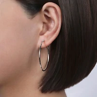 40mm White Gold Hoop Earrings