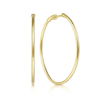 40MM Yellow Gold Hoop Earrings
