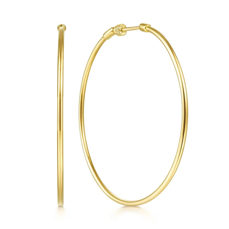 50mm Yellow Gold Hoop Earrings