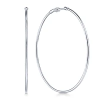 60mm White Gold Hoop Earrings