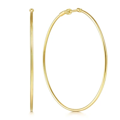 60mm Yellow Gold Hoop Earrings