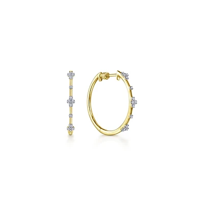 Intricate Diamond Hoop Earrings 20MM