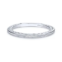 14K White Gold Milgrain Ring