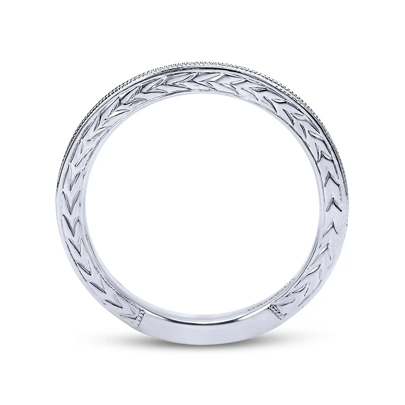 14K White Gold Milgrain Ring