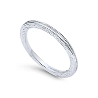 14K White Gold Milgrain Ring