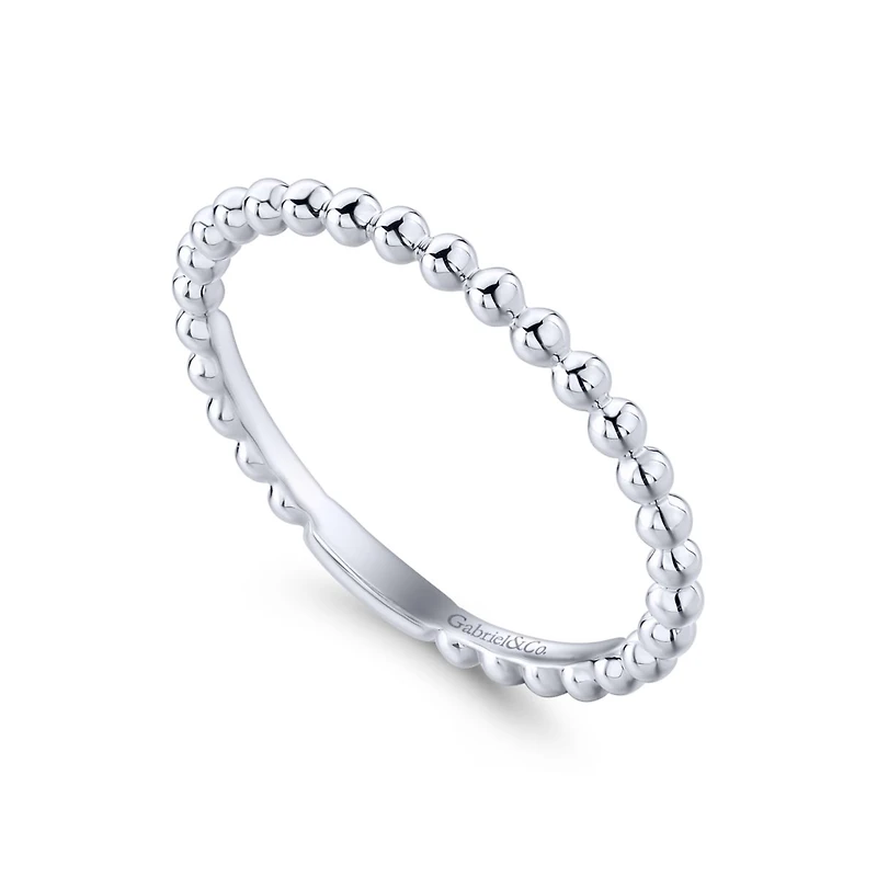 14K White Gold Bubble Ring