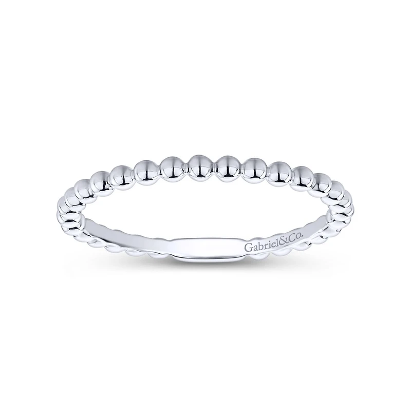 14K White Gold Bubble Ring