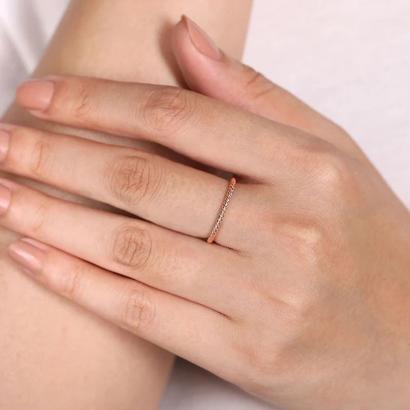 14K Rose Gold Twist Ring