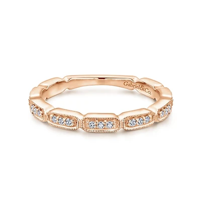 14K Rose Gold Spaced Diamond Ring