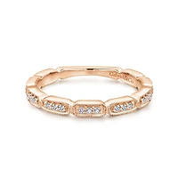14K Rose Gold Spaced Diamond Ring