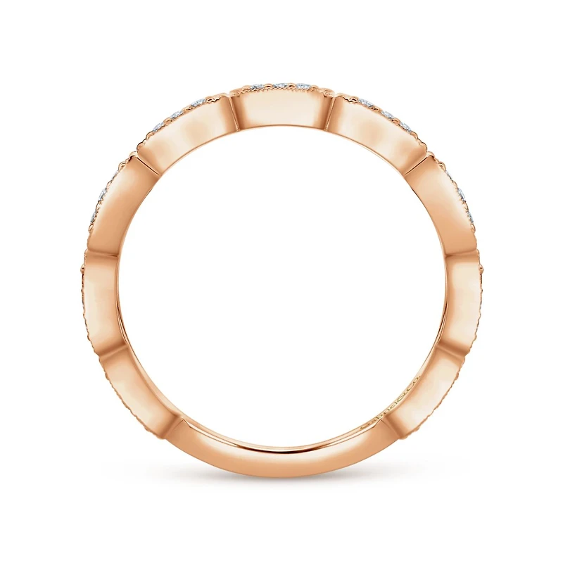 14K Rose Gold Spaced Diamond Ring